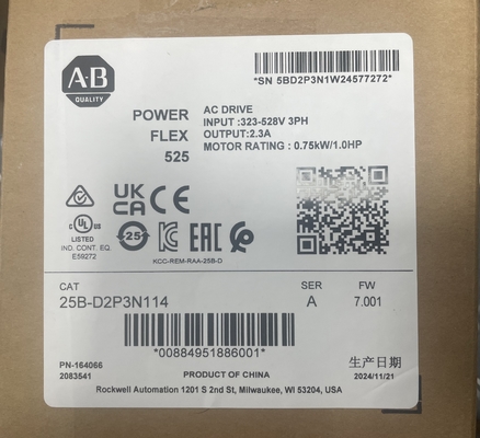 درایو فرکانس متغیر قابل تنظیم Allen-Bradley 25B-D017N114