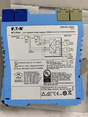 MTL5544 Eaton MTL 2 Channel Zener Barrier Power Supply Repeater (دوباره تولید برق با موانع زینر)