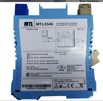 MTL5546 راننده جدا کننده MTL برای 4 ′′ 20mA HART® Valve Positioners با تشخیص خط خط