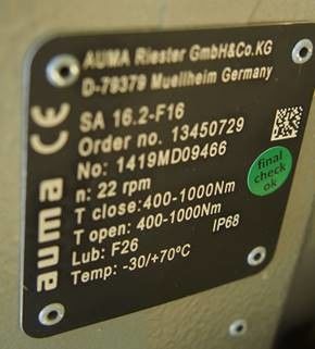 SA16.2-F16 AUMA Multi Turn Actuator SA 07.2 SA 16.2/SAR 07.2 SAR 16.2 با کنترل های اکتواتور AM 01.1/AM 02.1