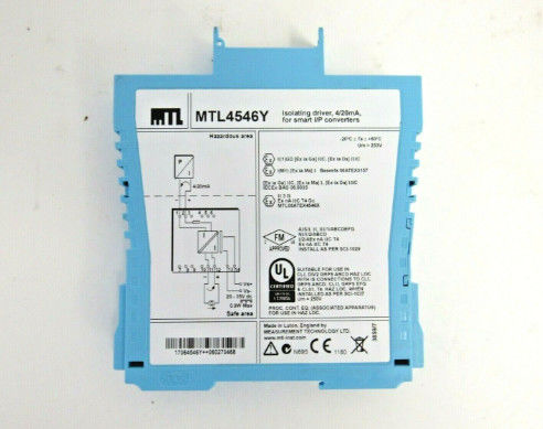 MTL4546Y ابزارهای MTL جدا کننده راننده برای 4 ′′ 20mA HART Valve Positioners با تشخیص خط خط