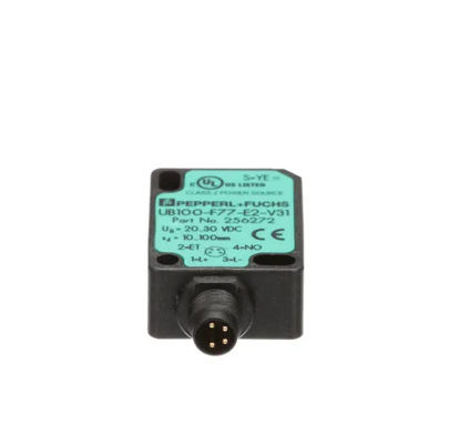 سنسور تشخیص مستقیم فوق صوتی Pepperl Fuchs UB100-F77-E2-V31 با تاخیر پاسخ ≤ 50 ms جرم 10 g