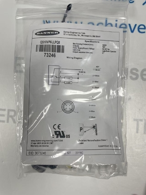 BANNER QS18VP6LLPQ8 سری همه جانبه سنسور فوتو الکتریکی جریان 0.70 Cv -20 ̊C 65 ̊C راه حل متنوع