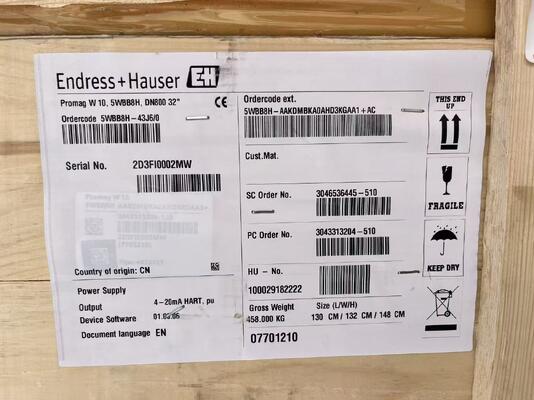 فرستنده فشار درجه صنعتی Endress Hauser 5WBB8H-43J6/0