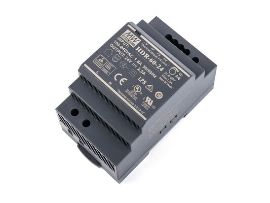 منبع تغذیه ریل دین MW Mean Well HDR-60-24 فوق باریک