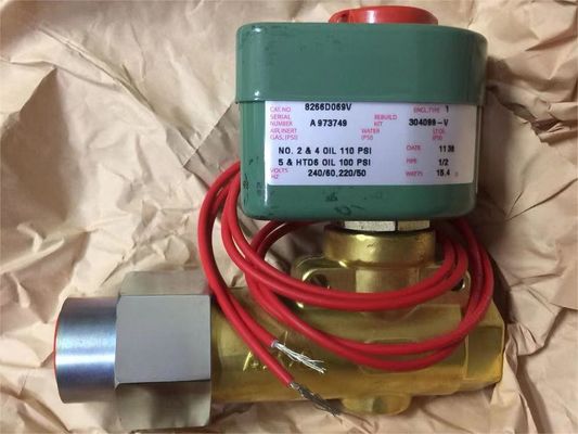 8266D069V 1/2 " NPT Emerson ASCO 2 راه شیر سولینوئید روغن سوخت 120VAC 1/4" سوراخ
